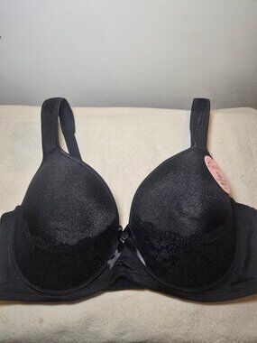 Angelina Black Underwired Bra Size 42D